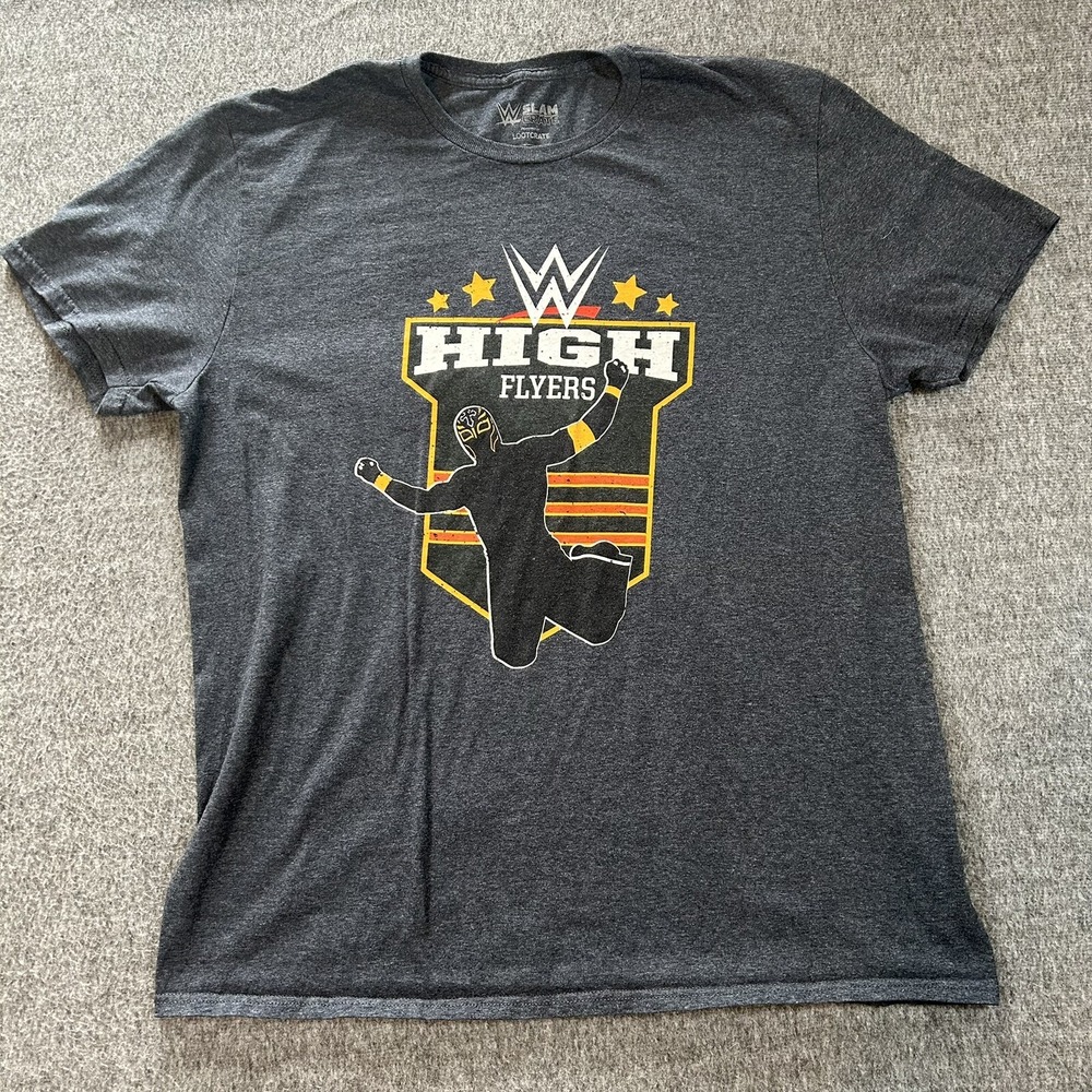 WWE Slam Loot Crate Rey Mysterio Authentic High Flyers Size XL Graphic T-Shirt